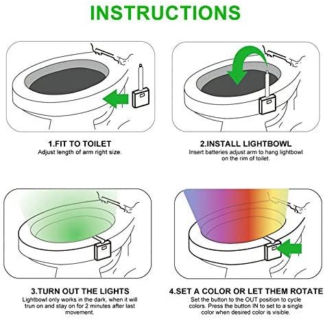 Motion Activated Disco Toilet Bowl Light